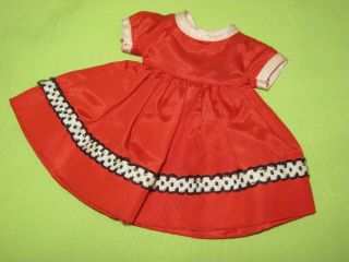 Vintage Rare 1958 Betsy Mccall 8 " Doll Town And Country Red Taffeta Dress