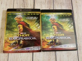 Thor Ragnarok (4k Uhd,  Blu - Ray) W/ Oop Very Rare Slipcover.  Cinematic Universe