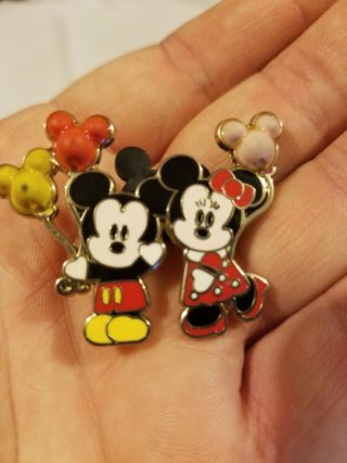 Rare Disney Mickey Mouse Minnie Mouse Balloons Enamel Pin Lapel Pinback