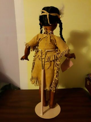 Kelly Wood kids wooden carved native american cherry jointed doll 1991 art rare 3