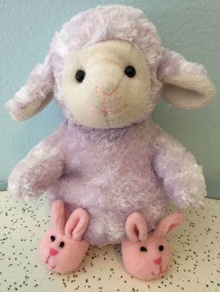 Rare Stuffed Plush Animal Russ Berrie " Woolies " Spring/ Easter Purple Lamb