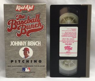 Kool - Aid: The Baseball Bunch - Vhs,  Johnny Bench - Pitching Video 1986,  Rare