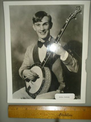Rare Vintage Eddie Peabody Press Publicity Photo " King Of The Banjo "