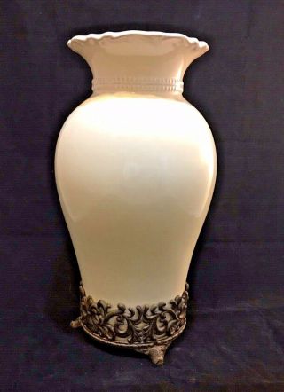 Chris Madden For Jcpenney Foret Vase With Metal Stand Rare And Near