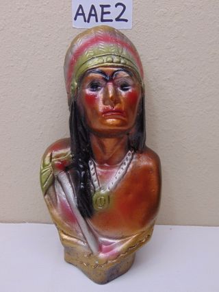 Vintage Old Native American Indian Chalk Figure Hand Painted Chief Rare