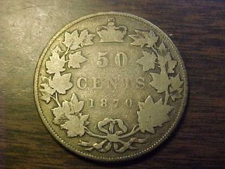 1870 Canada Half Dollar Fifty Cent Rare Key Date Good Coin