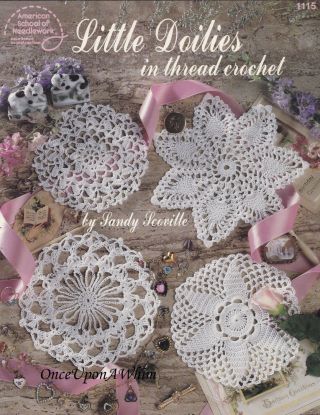 Little Doilies In Thread Crochet,  Crochet Pattern Booklet Asn 1115 Rare Oop