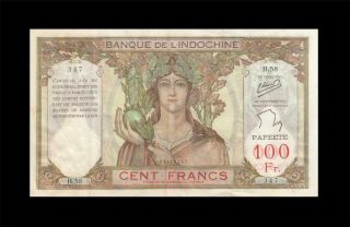 1963 - 65 " Tahiti " French Indochina 100 Francs France Rare ( (ef))