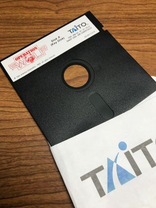 RARE Vintage 1989 OPERATION WOLF PC TAITO 5.  25 IBM DOS computer video game Retro 2