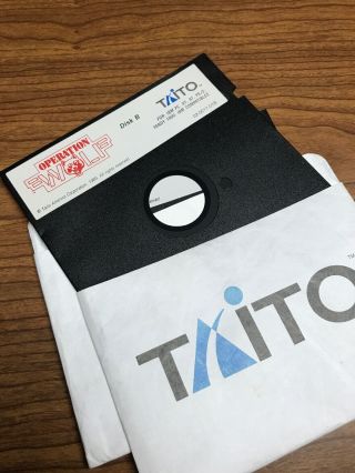 RARE Vintage 1989 OPERATION WOLF PC TAITO 5.  25 IBM DOS computer video game Retro 3