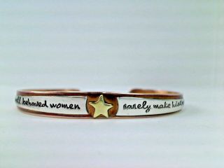 Well Behaved Women Rarely Make History Cuff Bracelet Far Fetched Silver Copper