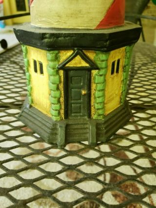 17” RARE LIGHTHOUSE CAST IRON DOORSTOP Candle Holder Cape Hatteras LARGE HEAVY 2