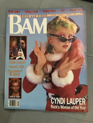 Extremely Rare Vintage (1985) Bam Rock And Video Magazine—cyndi Lauper,  Sting