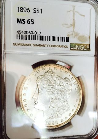 1896 P Morgan Dollar Ngc Ms 65 Rare This Strong Satin Strike Nr 07416