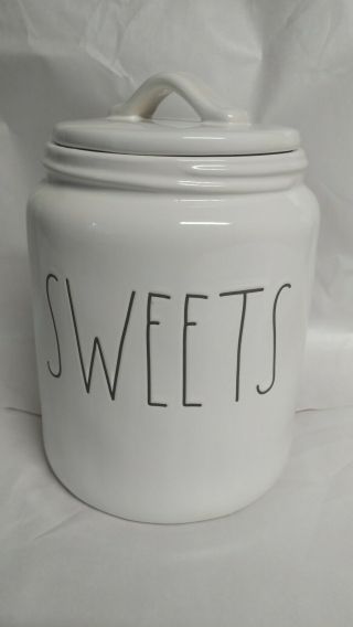 Rae Dunn By Magenta L/l " Sweets " Chubby Medium Canister Vhtf Rare