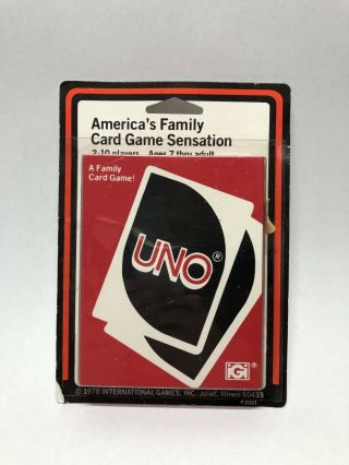 Rare Vintage 1978 Uno Card Game,  International Games