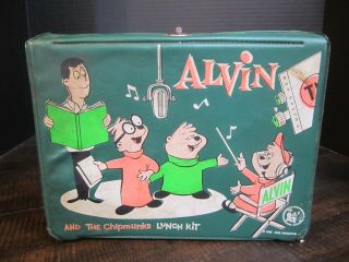 Rare Old Vintage 1963 Alvin And The Chipmunks Cartoon Vinyl Lunchbox No Thermos