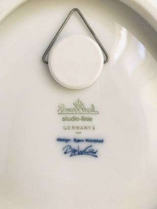 RARE Unique Rosenthal Wall Plate Germany Signed Bjorn Wiinblad 5