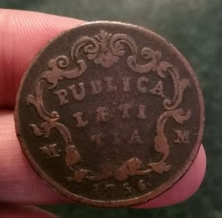 Rare Italy Italia Naples Sicily 1756 Mm 3 Tornesi Ae Coin