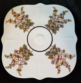 Extremely Rare Paden City Glass Crows Foot White Cake Stand - Fowers - Rare