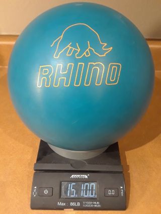Old School Brunswick Rhino Rare Bowling Ball 15 Pound 10 Ounce Left Handed Lefty