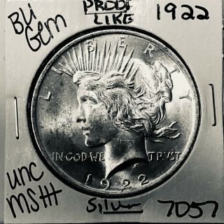 1922 P Bu Gem Peace Silver Dollar Unc Ms,  U.  S.  Rare Coin 7057