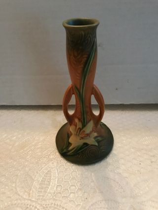 Vintage Roseville Art Pottery Zephyr Lily Bud Vase 201 - 7 Rare Color