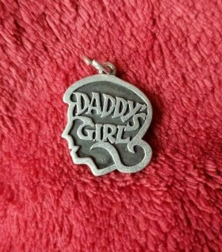 James Avery sterling silver 925 rare retired Daddy ' s Girl Charm Pendant 2