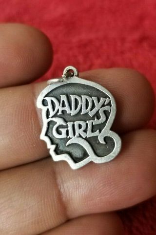 James Avery sterling silver 925 rare retired Daddy ' s Girl Charm Pendant 3