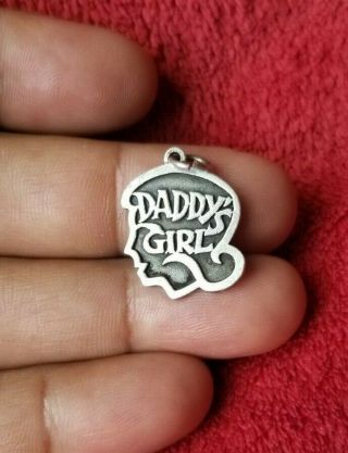 James Avery sterling silver 925 rare retired Daddy ' s Girl Charm Pendant 7