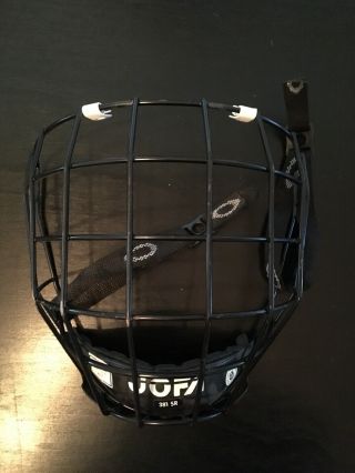 Jofa 381 Sr Hockey Mask - Sz Senior Black - Full Size Bubble Cage Rare Vtg Euc