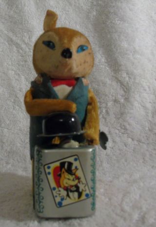 Fox Magician Tin Litho Wind Up Toy Japan with Flaws RARE 2