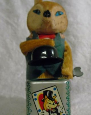 Fox Magician Tin Litho Wind Up Toy Japan with Flaws RARE 7