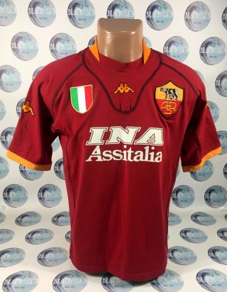 Roma 2001 2002 Home Football Soccer Shirt Jersey Camiseta Kappa Men Rare L