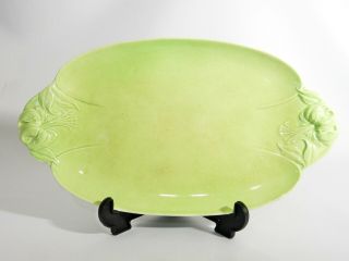 Stunning Rare Antique Art Deco Royal Winton Green Tiger Lily Sandwich Tray Plate