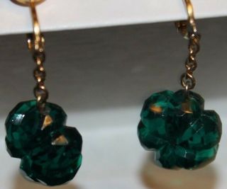 AND RARE STYLE CROWN TRIFARI SIGNED 2 INCH DANGLE CLIP ON EARRINGS 6