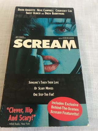 Scream (vhs,  1997) Neve Campbell Rare Cover Blue Wes Craven