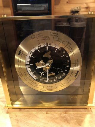 Seiko Quartz Mantel World Time Clock Airplane,  Japan Vintage Unique Rare