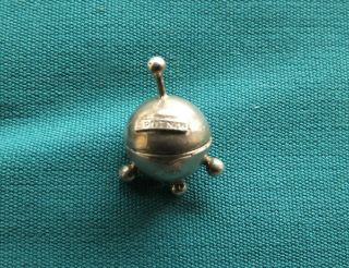 Very Rare Sterling Silver Opening Sputnik Charm With Hammer & Sickle Inside