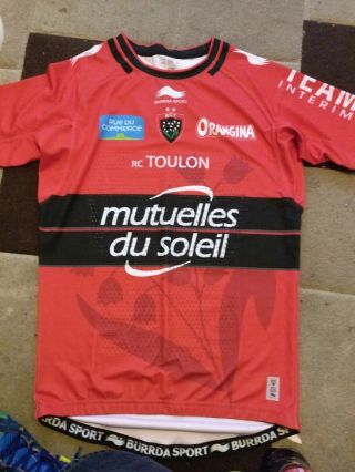 Rare Player Issue Toulon Rugby Shirt 3xl Tight Fit Rare With Grip On Jersey Xxl