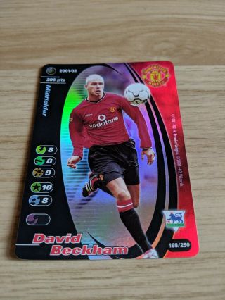 David Beckham Manchester Utd Wizards (football Champions 01 - 02) Card Rare Foil