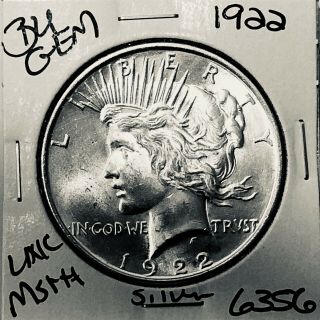 1922 P Bu Gem Peace Silver Dollar Unc Ms,  U.  S.  Rare Coin 6356