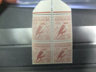 Pre Decimal Stamps: 6d Kookaburra Block Of 4 Mnh - Rare (e118)