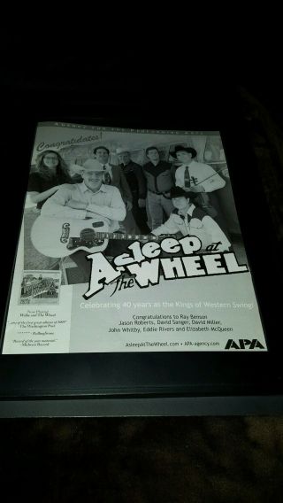 Asleep At The Wheel 40th Anniversary Rare Promo Poster Ad Framed