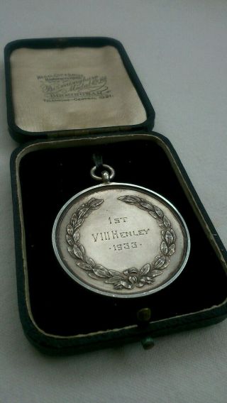 Rare Henley Royal Regatta Silver Medal Trophy Badge 1933 Bedford Modern School
