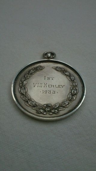 Rare Henley Royal Regatta silver medal trophy badge 1933 Bedford modern school 2