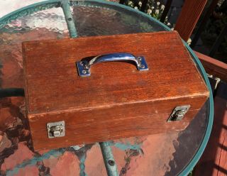 RARE VINTAGE WOODEN STANLEY SWEETHEART TOOL BOX with Corbin Latches 6