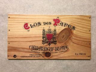 1 Rare Wine Wood Panel Clos Des Papes Vintage Crate Box Side 11/18 472a