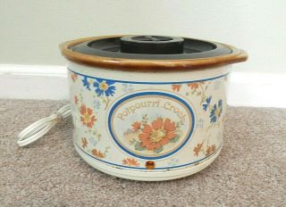 Vintage Rare Rival Potpourri Crock Pot Fall Design 3207