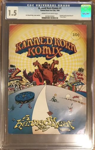 Kanned Korn Komix 1 Bo Schnepf 1st Print Canned Heat Rare 1969 Comic Cgc